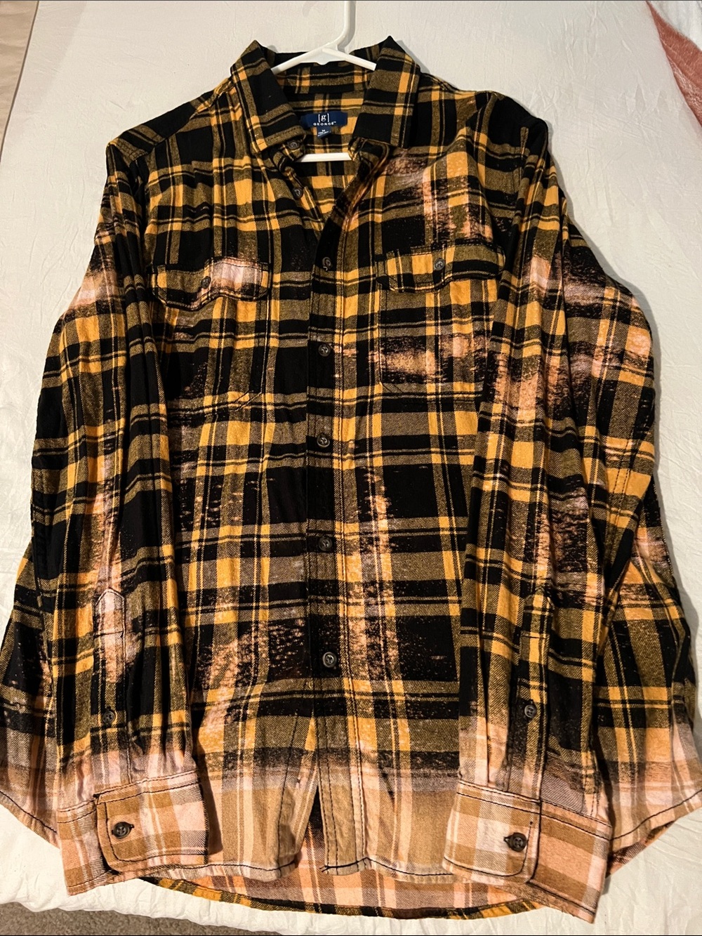 Yellow & Black Plaid Flannel Button-Up Shirt